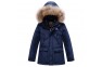 1 - Valianly tamsiai mėlyna žieminė striukė/paltas berniukui 9237_128-146